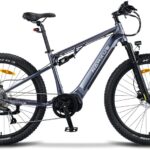 27M201 E-Bike Elektrofahrrad 27.5 „ Fette Reifen Elektrofahrrad mit Mittelmotor Max. Reichweite bis zu 150km, Mountainbike All Terrain mit 9 Gängen, City E-Bike Herren Damen