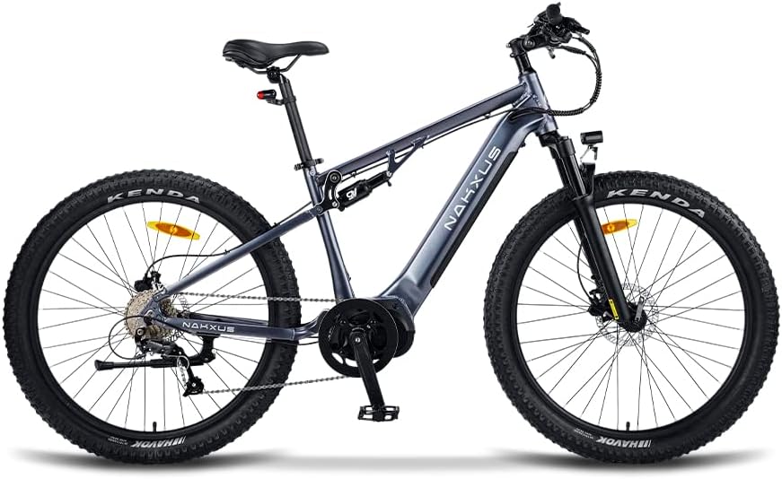 611IJgz-EzL._AC_SL1000 27M201 E-Bike Elektrofahrrad 27.5 „ Fette Reifen Elektrofahrrad mit Mittelmotor Max. Reichweite bis zu 150km, Mountainbike All Terrain mit 9 Gängen, City E-Bike Herren Damen