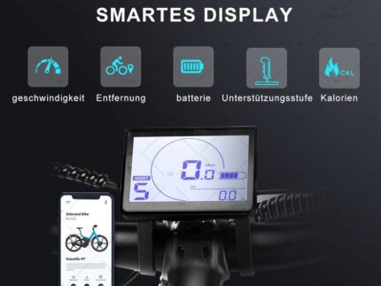 26M208 E-Bike, Elektrofahrrad 26'' Trekkingrad E-Cityrad mit 36V 13Ah Lithium-Akku für Lange Reichweite bis 100KM, 250W Motor, EU-konformes mit App