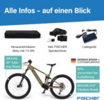 Fischer E-Bike MTB Montis 10.0i Ultimate Elektrofahrrad für Damen und Herren, RH 43, Mittelmotor 90 Nm, 36 V Akku