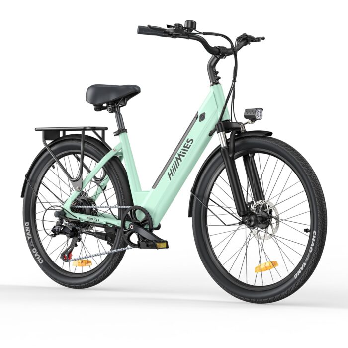 MileCity1 26" E-Bike für Erwachsene, 7 Gang Elektrofahrrad mit Austauschbarem 36V 13Ah Akku, 25 km/h und 80–100km Reichweite E-Bike für Städtische Pendler, IP65 Wasserdicht