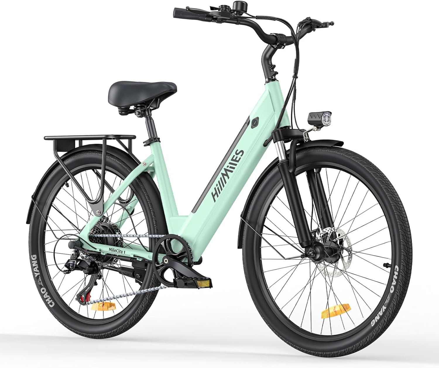 71JhA82pO6L._AC_SL1500 MileCity1 26" E-Bike für Erwachsene, 7 Gang Elektrofahrrad mit Austauschbarem 36V 13Ah Akku, 25 km/h und 80–100km Reichweite E-Bike für Städtische Pendler, IP65 Wasserdicht