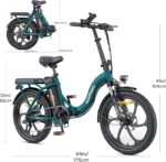 MilePort 1 Elektrofahrrad Für Erwachsene, 250W Klappbares Elektrofahrrad Mit 36V 13AH Abnehmbarem Akku, Geschwindigkeit 25KM/H und Reichweite 100KM, 20„* 3.0“ Fetter Reifen E-Bikes Für Stadtpendler