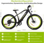 E-Bike Elektrofahrrad für Herren/Damen, 250W 25 km/h E-Mountainbike mit Batterie, Starker Motor, Kettenschaltung, Hydraulische Federgabel Pedelec