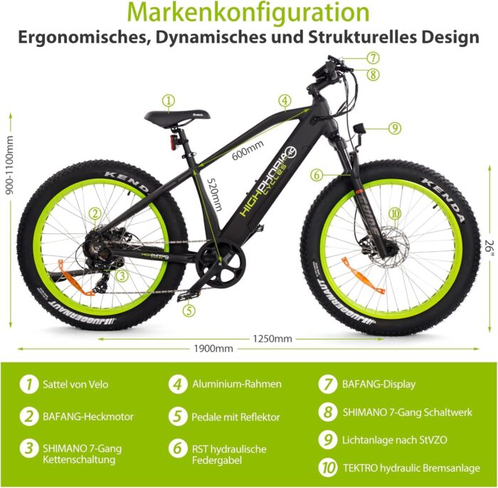 E-Bike Elektrofahrrad für Herren/Damen, 250W 25 km/h E-Mountainbike mit Batterie, Starker Motor, Kettenschaltung, Hydraulische Federgabel Pedelec