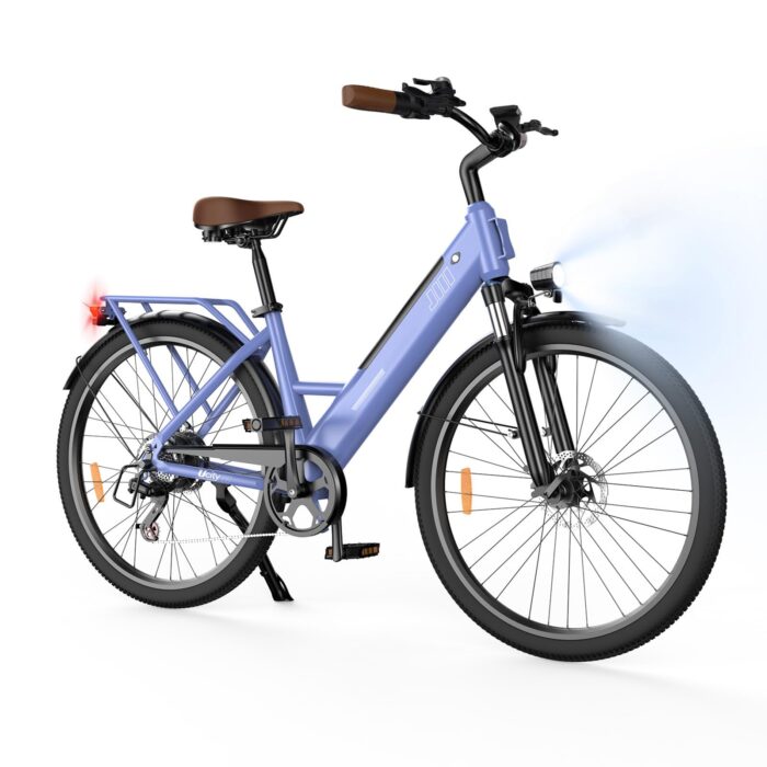 Finbike E Bike für Erwachsene, 7-Gang Elektrofahrräder mit Abnehmbar 7.8/13Ah Akku, 25 km/h,14/26 Zoll EBike für Herren Damen, Electric Bike mit Ablagen, Autolampen