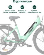 MileCity1 26" E-Bike für Erwachsene, 7 Gang Elektrofahrrad mit Austauschbarem 36V 13Ah Akku, 25 km/h und 80–100km Reichweite E-Bike für Städtische Pendler, IP65 Wasserdicht
