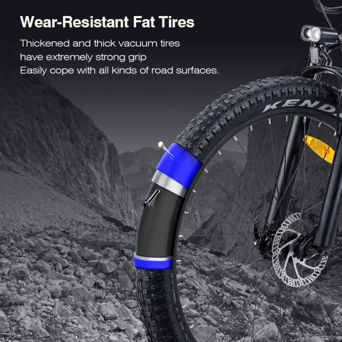 27M201 E-Bike Elektrofahrrad 27.5 „ Fette Reifen Elektrofahrrad mit Mittelmotor Max. Reichweite bis zu 150km, Mountainbike All Terrain mit 9 Gängen, City E-Bike Herren Damen