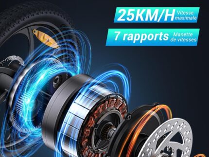 MilePort 1 Elektrofahrrad Für Erwachsene, 250W Klappbares Elektrofahrrad Mit 36V 13AH Abnehmbarem Akku, Geschwindigkeit 25KM/H und Reichweite 100KM, 20„* 3.0“ Fetter Reifen E-Bikes Für Stadtpendler