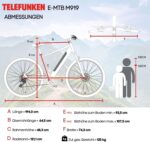 TELEFUNKEN E-Bike Mountainbike 29 Zoll für Herren und Damen | Elektrofahrrad mit 250W Hinterradmotor & 468 Wh Akku | 7-Gang Kettenschaltung | Scheibenbremsen | MTB Hardtail Pedelec