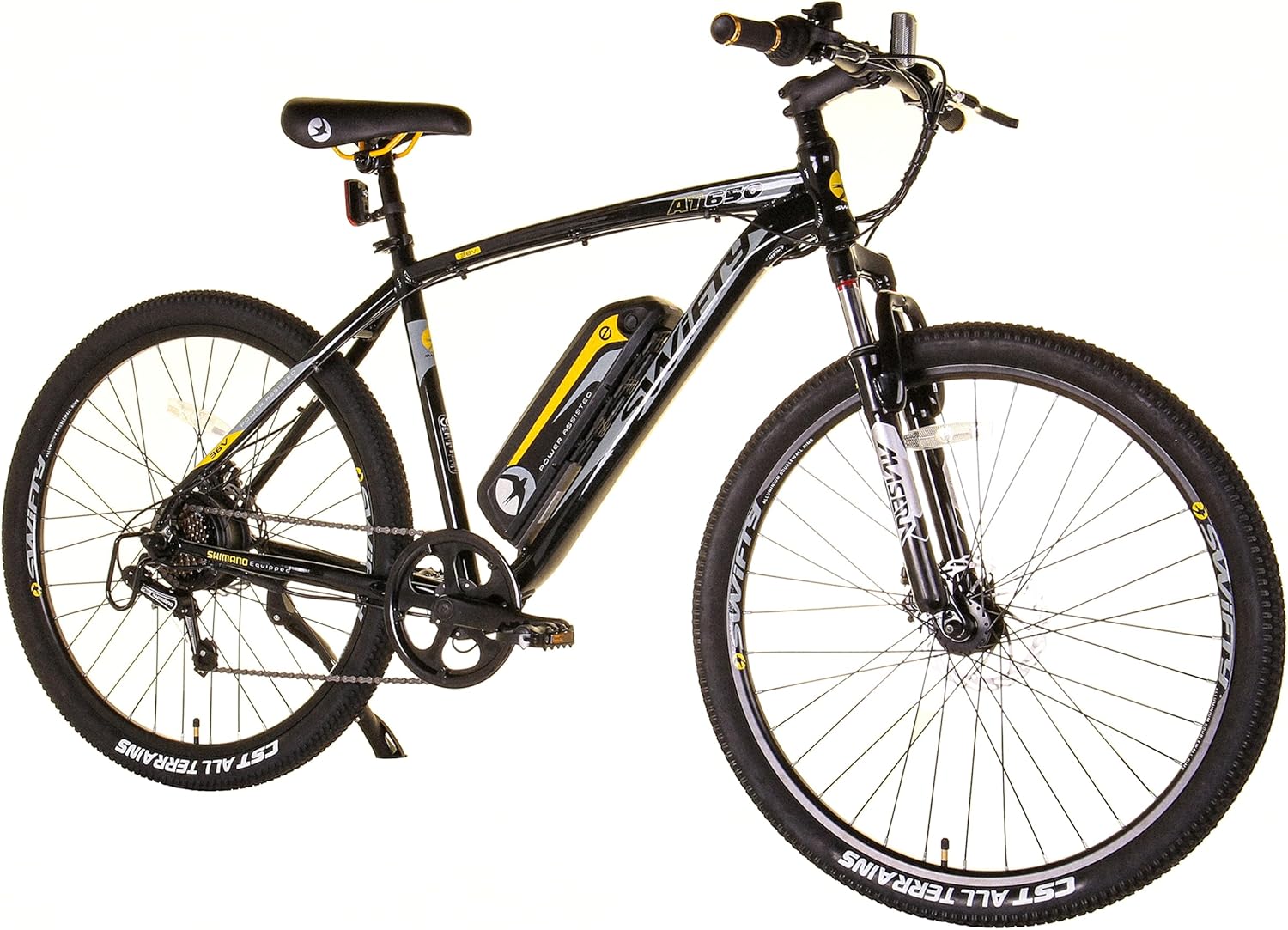 81XgpLd0HUL._AC_SL1500 Swifty All Terrain Electric Bike Mountain Ebike - Perfektes Pendlerrad mit 7-Gang Shimano Schaltung und Scheibenbremsen