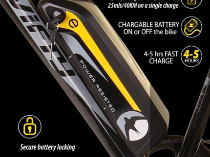 Swifty All Terrain Electric Bike Mountain Ebike - Perfektes Pendlerrad mit 7-Gang Shimano Schaltung und Scheibenbremsen