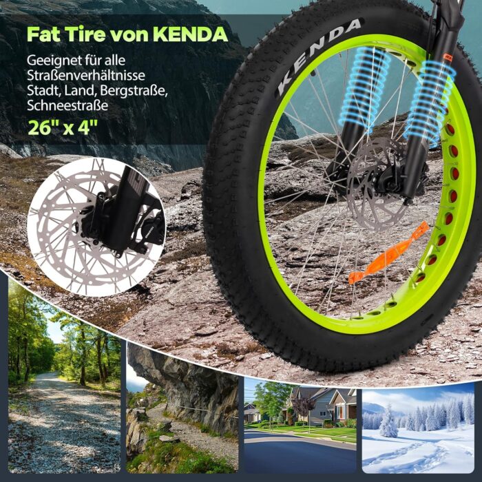 E-Bike Elektrofahrrad für Herren/Damen, 250W 25 km/h E-Mountainbike mit Batterie, Starker Motor, Kettenschaltung, Hydraulische Federgabel Pedelec